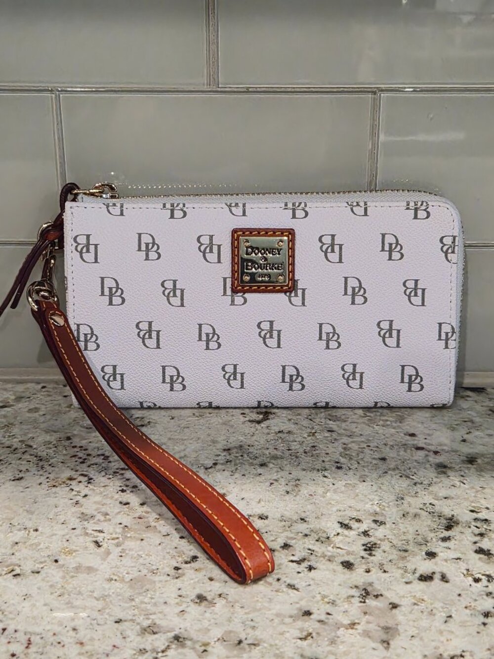 Dooney & Bourke Gretta Folded Zip Wristlet Bone